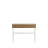 Luc 100 table console, chêne teinté noyer (p4), plateau en marbre