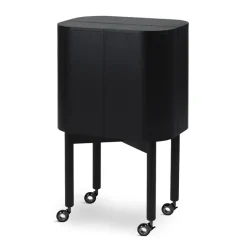 Meuble-bar Loud sur roues, Noir