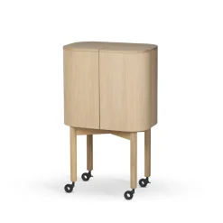 Meuble-bar Loud sur roues, Light oiled oak