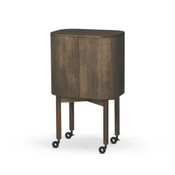 Meuble-bar Loud sur roues, Smoked oak