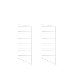 Montant d'étagère String, blanc, 85x30 cm, lot de 2