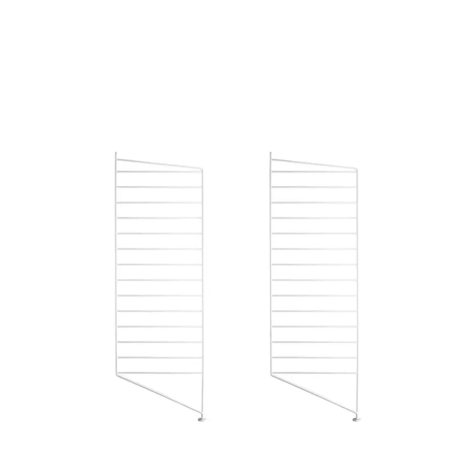 Montant d'étagère String, blanc, 85x30 cm, lot de 2