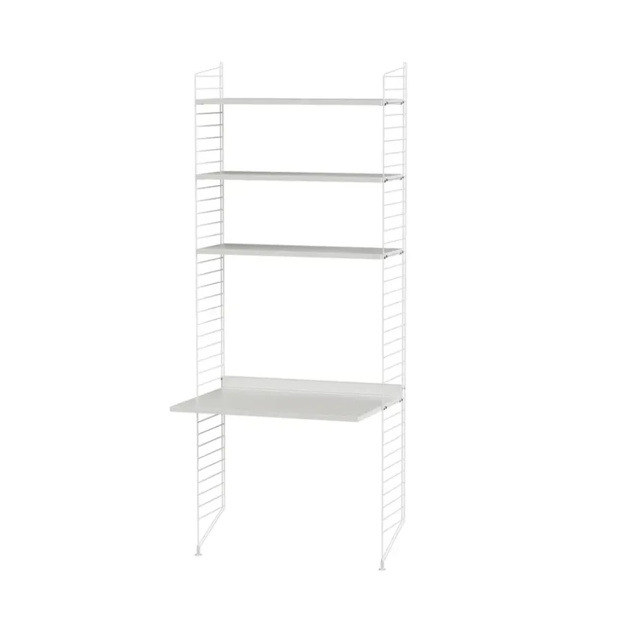 Montant d'étagère String, blanc, 200x30 cm, lot de 2