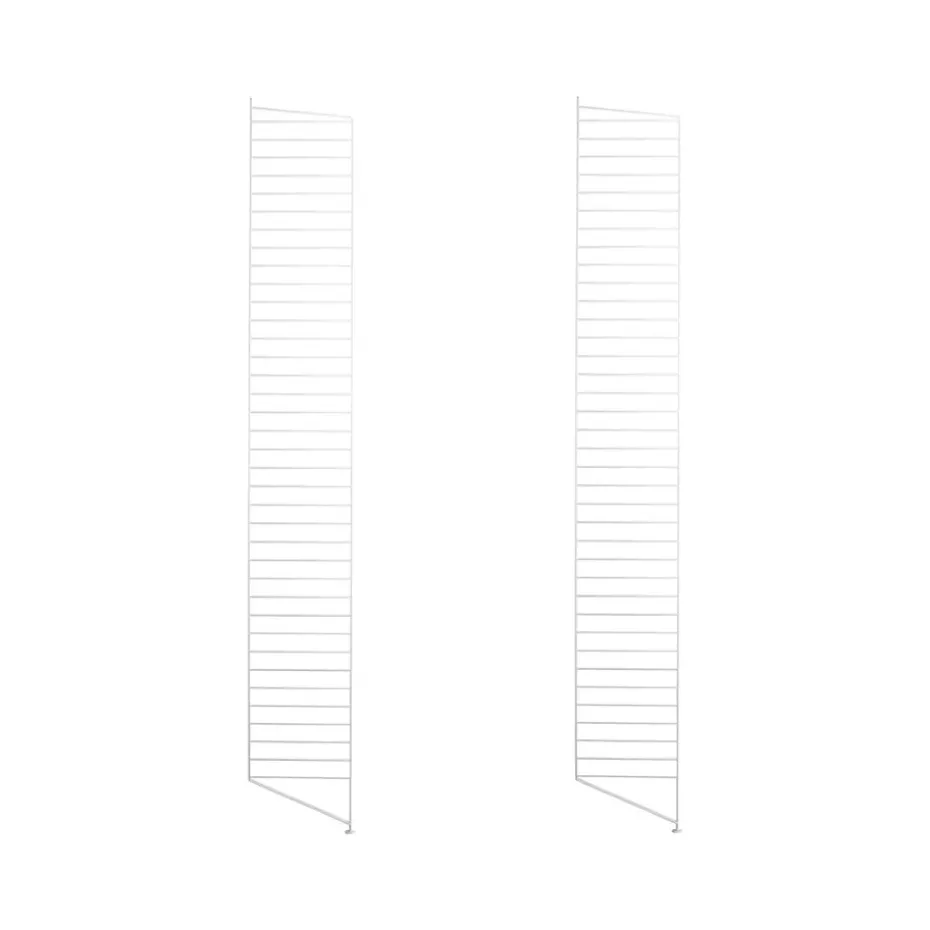Montant d'étagère String, blanc, 200x30 cm, lot de 2