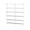 Montant d'étagère String, blanc, 200x30 cm, lot de 2