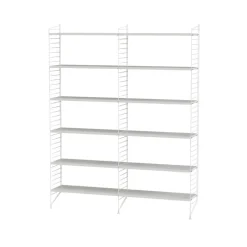 Montant d'étagère String, blanc, 200x30 cm, lot de 2