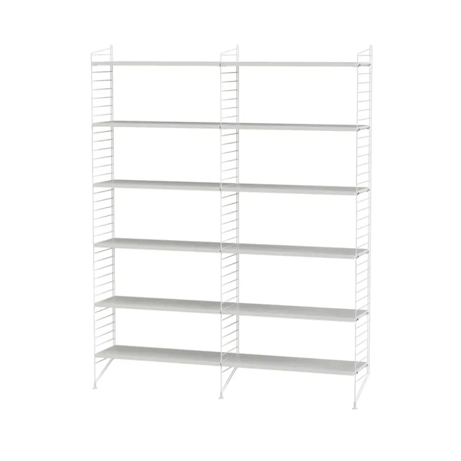 Montant d'étagère String, blanc, 200x30 cm, lot de 2