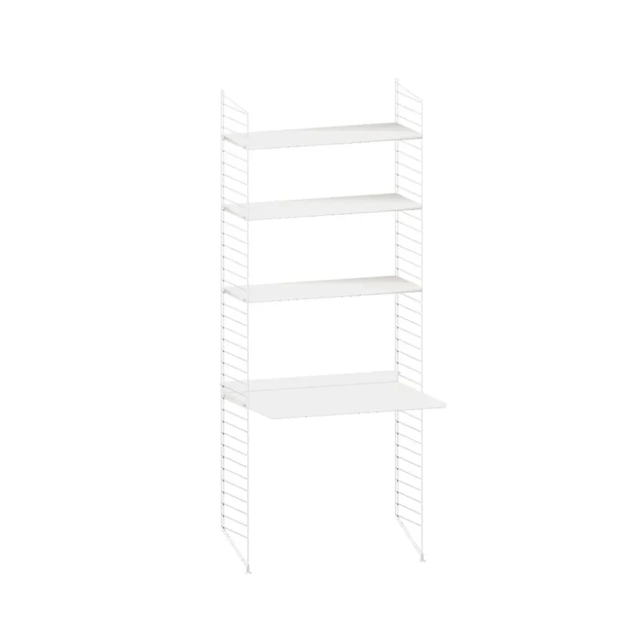 Montant d'étagère String, blanc, 200x30 cm, lot de 2