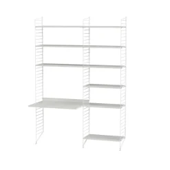 Montant d'étagère String, blanc, 200x30 cm, lot de 2