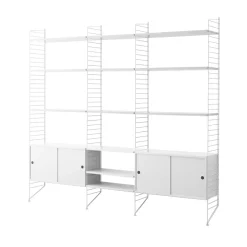 Montant d'étagère String, blanc, 200x30 cm, lot de 2