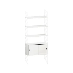 Montant d'étagère String, blanc, 200x30 cm, lot de 2