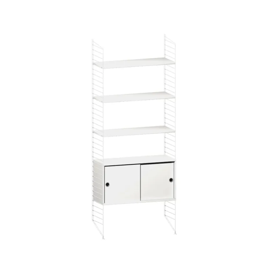 Montant d'étagère String, blanc, 200x30 cm, lot de 2