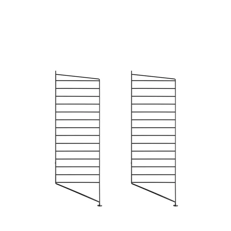Montant d'étagère String, noir, 85x30 cm, lot de 2