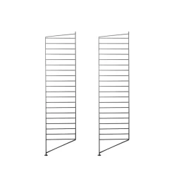 Montant d'étagère String, noir, 115x30 cm, lot de 2