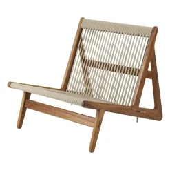 MR01 Initial outdoor lounge chair, Bois d'iroko huilé