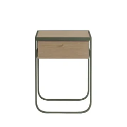Nati Tati Drawer table de chevet, green khaki, chêne laqué blanc