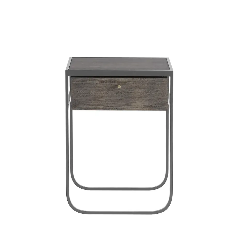 Nati Tati Drawer table de chevet, storm grey, chêne fumé