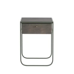 Nati Tati Drawer table de chevet, green khaki, chêne fumé