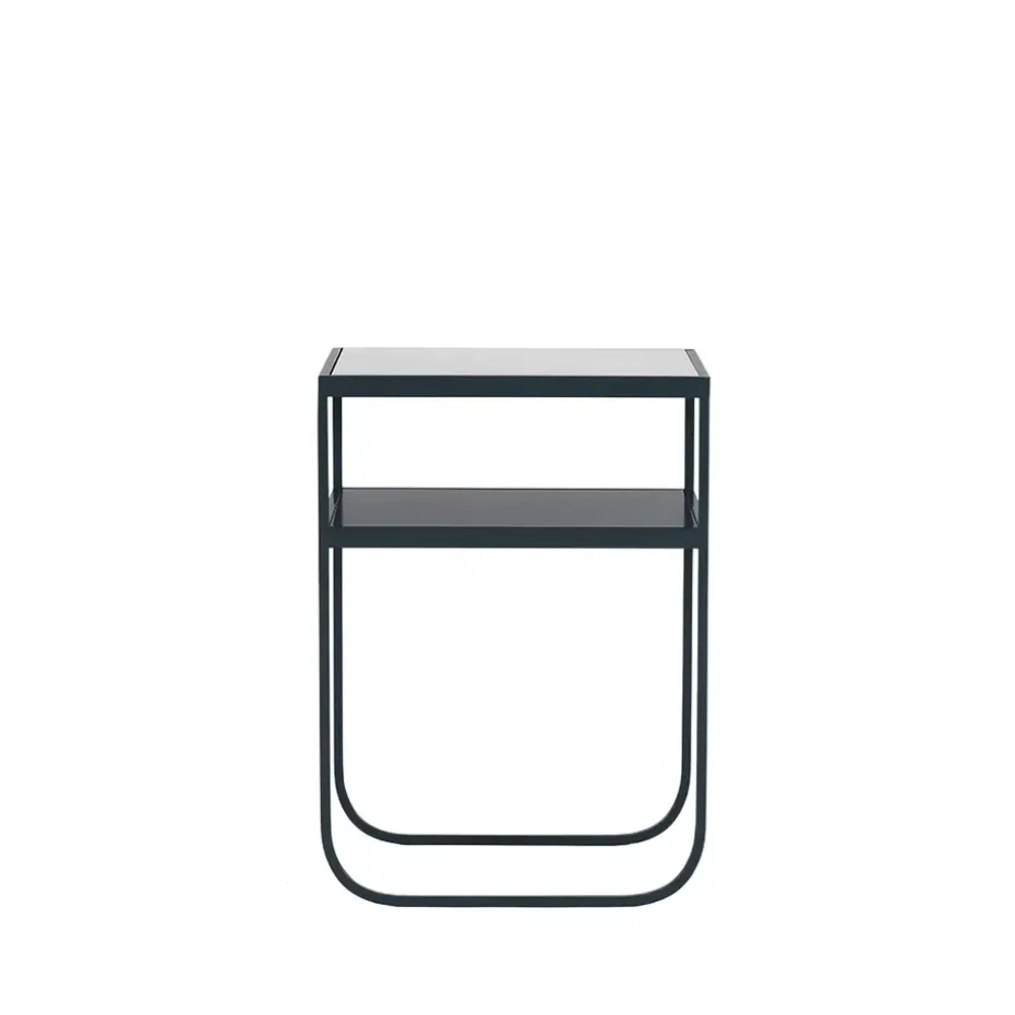 Nati Tati High table console, marbre carrara, support char grey