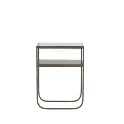 Nati Tati High table console, marbre carrara, support nougat