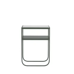 Nati Tati High table console, marbre carrara, support green khaki