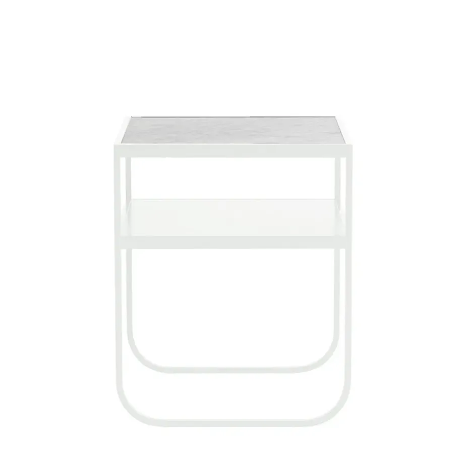 Nati Tati table de chevet, marble blanc, support white