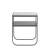 Nati Tati table de chevet, marbre blanc, support char grey