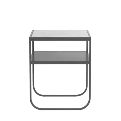 Nati Tati table de chevet, marbre blanc, support char grey