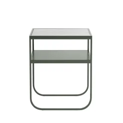 Nati Tati table de chevet, marbre blanc, support green khaki