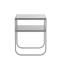 Nati Tati table de chevet, marbre blanc, support storm grey