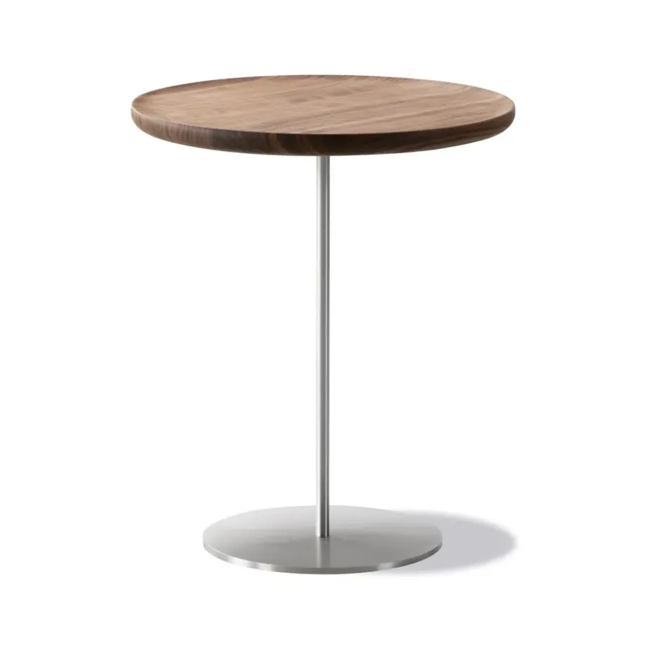 Pal 6755 table d'appoint, Noyer-acier brossé-Ø44 cm