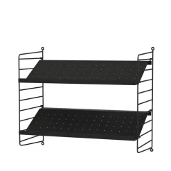 Panneau mural String, Noir, 50x30 cm, lot de 2