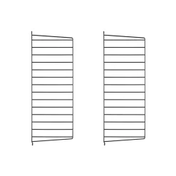 Panneau mural String, Noir, 75x30 cm, lot de 2