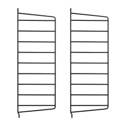 Panneau mural String, Noir, 50x20 cm, lot de 2
