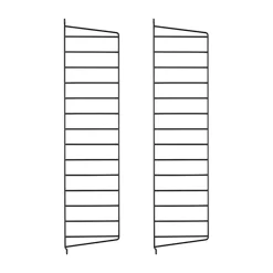 Panneau mural String, Noir, 75x20 cm, lot de 2