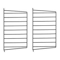 Panneau mural String, Noir, 50x30 cm, lot de 2