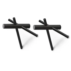 Patère en bois Normann Sticks, noir lot de 2