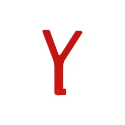 Patère en forme de Y Midi, rouge