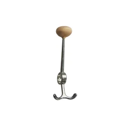 Patère Oskar, aluminium, bouton en bouleau