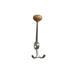 Patère Oskar, aluminium, bouton en chêne