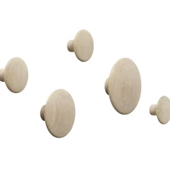 Patère The Dots - lot de 5, chêne