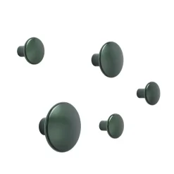 Patère The Dots métal lot de 5, Dark green