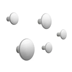 Patère The Dots métal lot de 5, aluminium