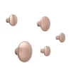 Patère The Dots métal lot de 5, Rose