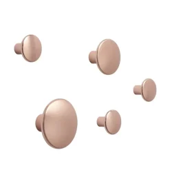 Patère The Dots métal lot de 5, Rose