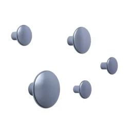 Patère The Dots métal lot de 5, Pale blue