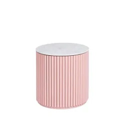 Petit Palais table d'appoint, dusty pink, h42, dessus en marbre carrara