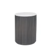 Petit Palais table d'appoint, chêne teinté gris foncé, h55, dessus en marbre carrara