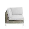 Pièce d'angle Connect, Taupe, section d'angle, coussins blancs