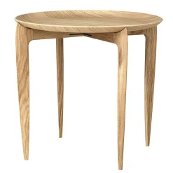 Plateau pliable Ø 45 cm, Chêne